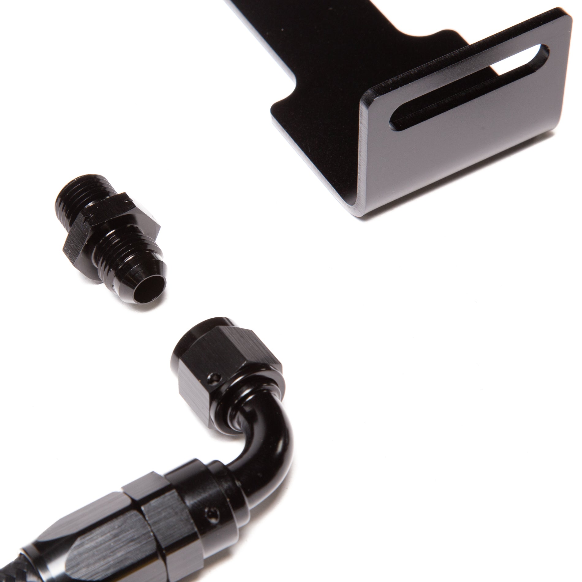 Remote Reservoir Power Steering Line Kit - Black Finish | CVF Racing