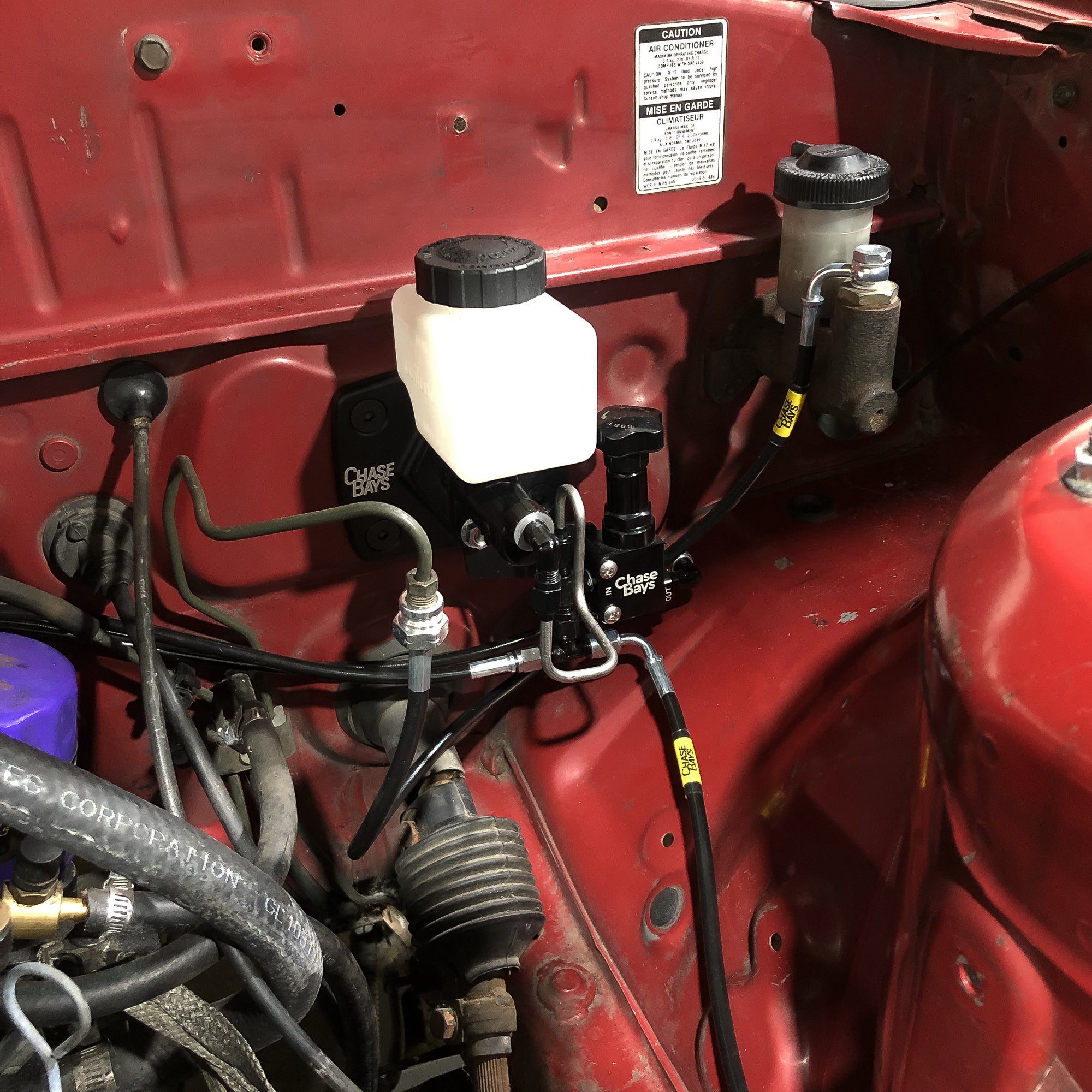Chase Bays Brake Line Relocation for Mazda RX-7 FC with Single Piston
